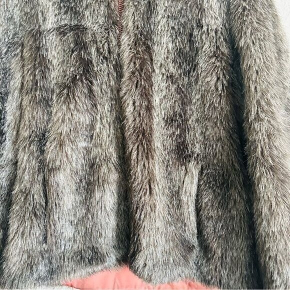 Vintage Brown Real Fur Hooded Zip Jacket Size Medium Mobwife Retro Style - Picture 4 of 10
